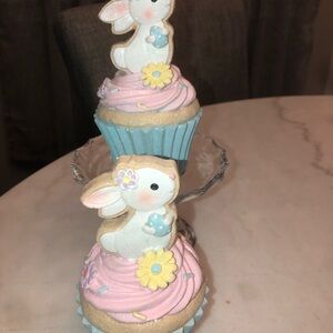 🌸 Easter Bunny Faux Cupcake Decor - set of 2